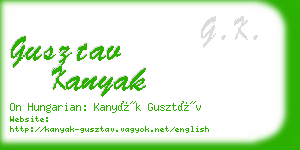 gusztav kanyak business card